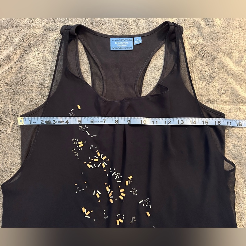 Vera Wang Dual Layered Tank w/ beaded design. size S